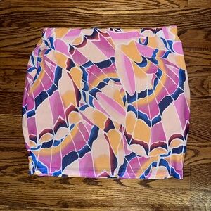 AFRM Abstract Print Mini Skirt